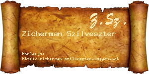 Zicherman Szilveszter névjegykártya