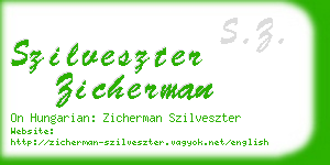 szilveszter zicherman business card